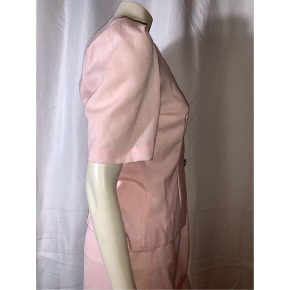 Vintage Pink Puff Sleeve Skirt Set 10P - Picture 3 of 11